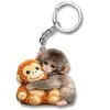 Colgante de peluche heMonkey para protección transfronteriza, colgante de acrílico de orangután de pelo rojo