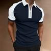 Nova Camisa Polo Masculina de Cor Sólida Costura Casual de Alta Qualidade