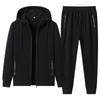 Traje de suéter cárdigan talla grande para Primavera y Otoño Hombres Holgado Casual Ropa deportiva Joven y de mediana edad Combinación versátil Estampado de Otoño logo
