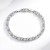Nuevo Pulsera de Cristal de Zircón con Diamantes Completos Exquisita Transfronteriza para Mujer, Lujo Ligero, Personalidad Exquisita, Joyería de Mano Versátil para el Trabajo al por Mayor