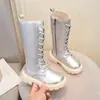 Botas para Niñas Estilo Coreano Botas Martin Infantiles 2026 Nuevas Primavera/Otoño Botas Largas de Princesa Modelo Pasarela Botas de Caña Alta