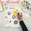 Conjunto Personalizado Transfronteiriço Novo de 60 Peças de Madeira Crua para Escultura de Flores DIY Artesanato de Pintura para Crianças