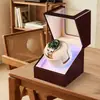 Cargador Mecánico para Relojes, Dispositivo de Carga Automática Vertical de Gama Alta con Luz Azul, Caja de Almacenamiento para un Solo Reloj de Uso Doméstico