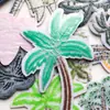 Serie Árbol de Coco Planta Verde Pegatinas de Tela Bordada Nuevo Bordado por Computadora Transfronterizo Pegatinas Termofusibles Pegatinas para Planchar Parches para Ropa