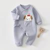 Roupa Borboleta Outono e Inverno para Recém-Nascido Macacão Quente Acolchoado de Três Camadas para Bebê Categoria A Pijama de Algodão Puro para Recém-Nascido