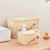 Cesta de Armazenamento para Sala de Estar de Rattan Sintético Cesta de Armazenamento DIY para Lanches e Brinquedos Ferramenta Mágica Organizadora para Roupas, Brinquedos e Lanches Domésticos