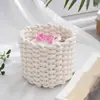 Cesta tejida estilo nórdico nuevo caja de almacenamiento de cuerda de algodón engrosada cesta de almacenamiento cesta de almacenamiento cesta de lavandería cesta para aperitivos y artículos varios de escritorio