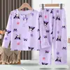 Pijama Cartoon de Primavera e Outono para Meninos e Meninas Pijama Casual de Manga Longa para Crianças e Crianças Roupas de Casa para Verão Roupas de Ar Condicionado para terno