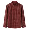 Camisa Casual de Algodón Holgada de Manga Larga Talla Grande para Hombres Gordos Talla Grande Cuadros para Primavera y Otoño Talla Grande de Mediana Edad