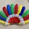 Tocado de plumas de Halloween colorido para disfrazarse Sombrero salvaje Accesorios de mascarada para niños Tocados indios