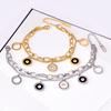 2025 Nuevo Pulsera Redonda Fritillaria Blanco y Negro con Números Romanos Pulsera de Doble Capa de Acero de Titanio para Mujer Casual y Más Fácil de Combinar Venta al por Mayor