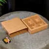 50/60/80/100g papel kraft importado tradicional caja simple para empaque de pastel de luna 4 pasteles caja para hornear soufflé