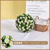 Bola de Hierba de Eucalipto Simulada Planta Verde con Flor Decoración Colgante Decoración de Ventana Interior Decoración de Techo Hotel Bola de Césped Artificial