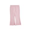 Wurib One Girl's Horn Fungus Dense Edge Leggings Verão Infantil Brincalhão Bonito Pit Fino Calças de Cor Sólida