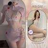 Lencería Sexy, No Necesita Quitarse, Coqueteo Apasionado en la Cama, Atractivo Uniforme de Enfermera Sexy con Tirantes para Pecho Pequeño Qqny Lencería Sexy para Mujer