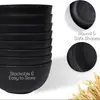 32 pzas Vajilla de Paja de Trigo Tazón de Arroz Tazón de Sopa Taza de Plástico Irrompible Juego para Cocina del Hogar Fiesta
