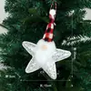 Nova decoração de Natal transfronteiriça estrela de pentagrama com lantejoulas ornamento do Papai Noel pingente de decoração para árvore de Natal em casa