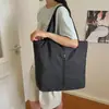 Bolsa de compras plegable, portátil, color sólido, bolsa de mano de poliéster no de nailon, gran capacidad, impermeable, bolsa de hombro para la compra de comestibles, bolsa ecológica