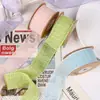 Cinta de malla transparente a cuadros con borde para presionar, accesorios para el cabello con lazo DIY, accesorios para ropa y bolsos, cinta a cuadros hueca horizontal y vertical
