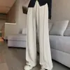 Pantalones casuales holgados de pierna ancha de estilo relajado, nuevos pantalones casuales de pierna ancha fluidos de cintura alta para otoño e invierno, pantalones casuales de longitud completa con forro polar para personas petite