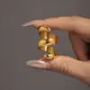 Rueda de la fortuna estilo europeo y americano anillo de bobinado de rosca en forma de S acero inoxidable chapado en oro real de 18 quilates anillo para el dedo joyería de moda