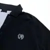 Y2K Punk Gótico Escuro Bordado Union Jack Retrô Americano High Street Gola Reversível Botão Moda Casual Camiseta