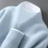 Suéter 100% Lã Pura Masculino Gola Alta Meia Cor Sólida Pulôver Roupa Íntima Casual Suéter de Caxemira Malha Solta Camisa Base