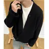 Nueva chaqueta cárdigan de punto de cuello en V grande para otoño e invierno, suéter de punto para hombre, estilo old money, holgado y casual, venta al por mayor de fábrica transfronteriza