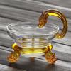 Colador de té filtro de vidrio soporte para té acero inoxidable filtro resistente al calor colador de té de loto juego de té kung fu de alto borosilicato