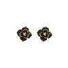 Exquisitos pendientes de camelia, dulces y elegantes pendientes estilo Chanel con esmalte de gota, pendientes ligeros de lujo de alta calidad con aguja de plata para mujer.