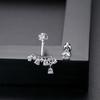 Pendientes de Zirconia Jinse Moda Spice Girls Coreano Nuevo Diseño ins Asimétricos para Mujer Pendientes de Cobre Zirconio Joyería