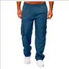 Comercio exterior transfronterizo 2026 pantalones de trabajo casuales para hombre multi-bolsillo holgados de pierna recta, pantalones casuales de moda y versátiles