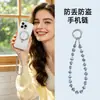 Cadena de Teléfono de Muñeca Corta en Stock, Pulsera Colgante de Cubo de Azúcar de Cristal de Moda y Sencilla, Hecha a Mano de Alta Calidad con Abalorios para Mujer