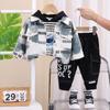 Traje de Otoño para Niño Conjunto de Tres Piezas Tie-Dye con Capucha para Otoño para Niños de 1 a 2-3 Años Ropa de Niño Guapo
