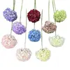 Hortensias artificiales estampadas en seda, arreglos de pared de flores decorativas para salones de bodas, decoración suave para el hogar y hoteles, venta al por mayor transfronteriza de hortensias
