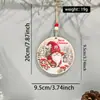 Decoración de letrero de madera navideño de Amazon transfronterizo, letrero redondo, colgante de madera de puerta de Papá Noel y muñeco de nieve