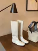 Temporada de Primer Encuentro - Aumento de Altura de 4 cm ~ Botas Largas Tipo Caballero Planas Suaves Delgadas de Media Pantorrilla Versátiles para Mujer