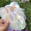 Lentejuelas de escamas de pez de 40 mm en oro y plata con agujero grande en el borde, brillantes