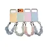 Funda de teléfono de color sólido estilo macarrón, adecuada para Apple 18 Pro Max, iPhone 17, con asa de cinta, 16, estilo coreano, 15