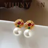 Nuevos Pendientes de Ágata y Perla Estilo Chino con Acabado de Alta Gama, Pendientes Versátiles de Plata para Mujer, Populares en el Año de Nacimiento