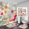 Cortina de ducha con estampado digital 3D, impermeable y resistente al moho, juego de cortinas de baño con temática navideña, tela impermeable engrosada para el baño