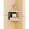 Estante de Armazenamento de Canto para Sala de Estar Montada na Parede Estante de Armazenamento de Canto Multicamadas Estante de Armazenamento com Divisórias Estante de Livros Organizadora de Canto