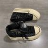 Zapatos de Lona con Suela Gruesa para Mujer 2025 Primavera y Otoño Nuevos de Caña Alta para Mujer Beige Versátiles de Tabla Ins Tendencia Venta al por Mayor Zapatos Casuales