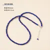 Conjunto de Joias Colar e Pulseira Originais com Contas Redondas de Lápis Lazúli Natural e Pérolas Azul Imperial e Branco Venda por Atacado de Joias