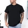 [Camiseta de Algodón Talla Europea] Nueva Camiseta Cultural de Estilo Europeo y Americano de Peso Pesado, Cuello Redondo, Color Liso, para Hombres y Mujeres, Camiseta Casual de Manga Corta, Verde Militar