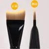 Brocha de base en forma de media luna, cabeza plana curvada, brocha de base ultrafina, no absorbente, brocha de base líquida sin rayas, brocha de maquillaje cola de pez