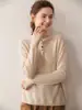 Suéter de Punto de Lana Casual de Cachemira Versátil de Corte Holgado con Cuello Alto para Otoño e Invierno
