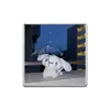 Lindos Accesorios Periféricos para Noches Lluviosas, Perro de Orejas Grandes, Cachorro Blanco, Broche Temático de Mascotas, Insignia Metálica Conmemorativa Regalo