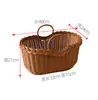 Cesta de almacenamiento con asa de mimbre sintético, refuerzo de marco de hierro, cesta de picnic, cesta de compras, cesta de flores de ratán, cesta para recoger, cesta de aperitivos para sala de estar