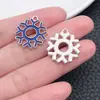 20 Colgantes de Copo de Nieve Navideño Coloridos con Goteo de Aceite Accesorios de Aleación Colgantes DIY Collar Pulsera Pendientes Accesorios de Joyería